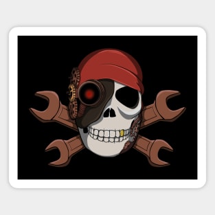 Steampunk Pirate Skull Magnet